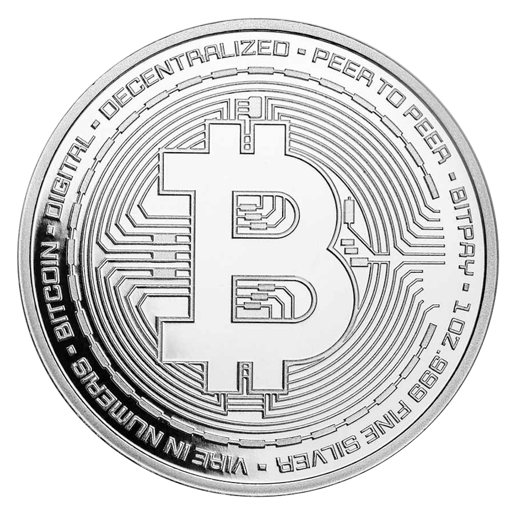 Monete Argento criptovaluta Bitpay Bitcoin 1oz 